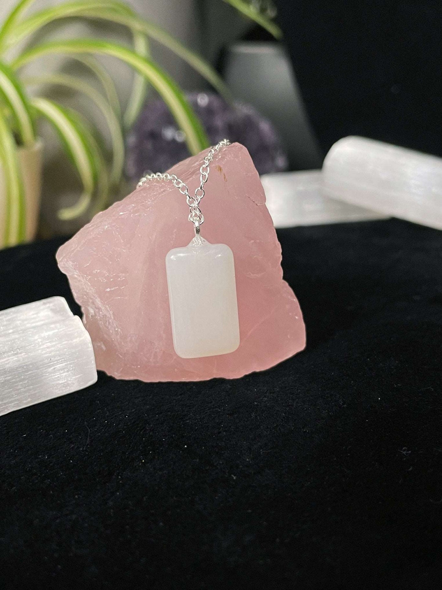 Genuine White Jade Necklace - The Wandering Fox Emporium, Your Crystal Store