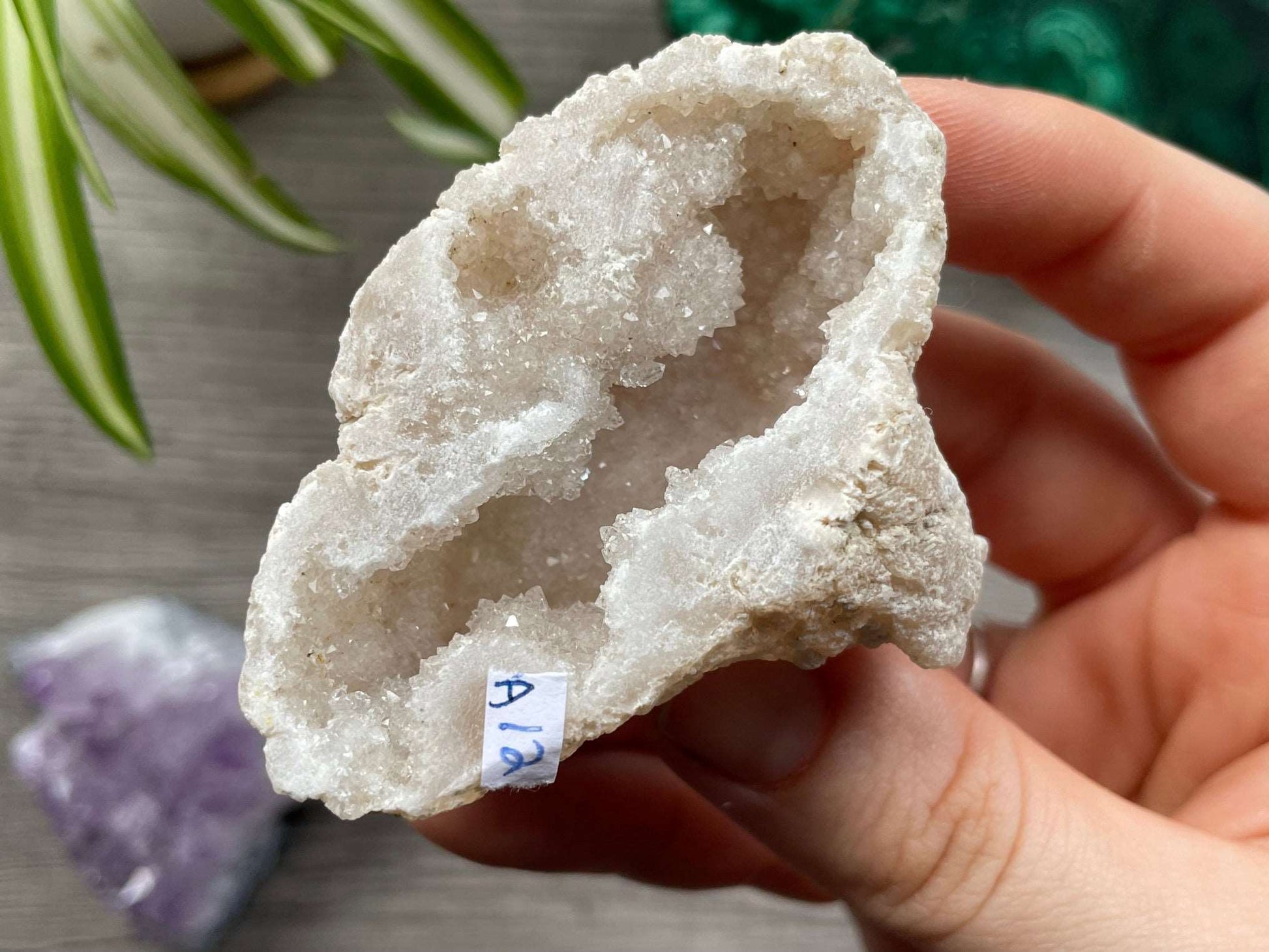 Druzy Quartz Crystal Geode (A) top