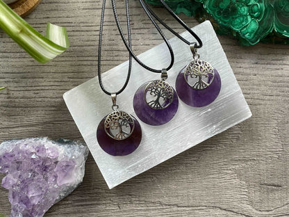 Amethyst Crystal Tree Of Life Necklace selection