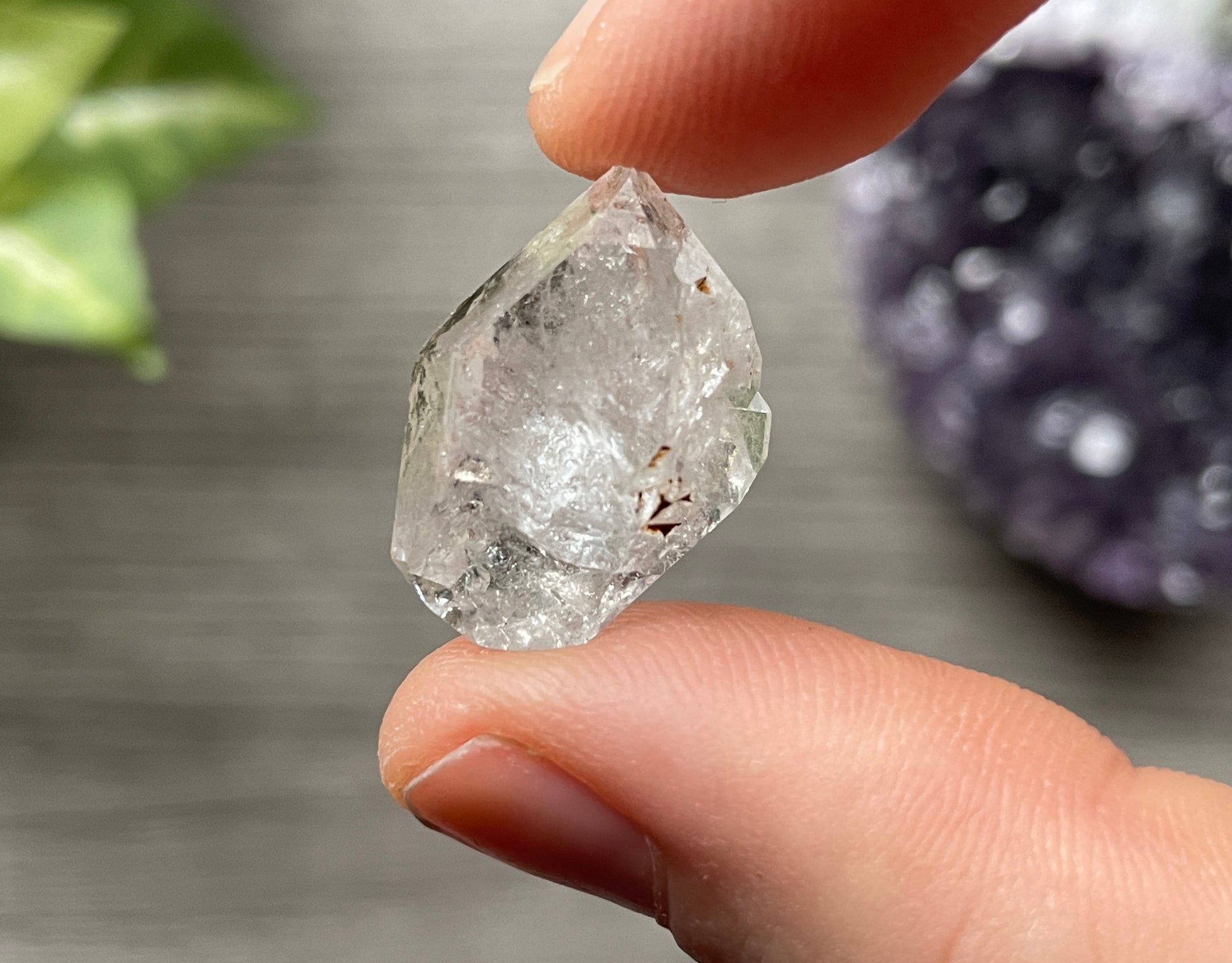 Herkimer Diamond Crystal with Anthraxolite Inclusions (M) 3