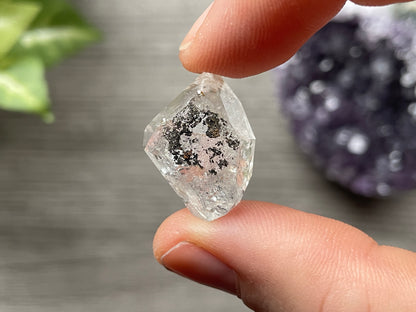 Herkimer Diamond Crystal with Anthraxolite Inclusions (M) 6