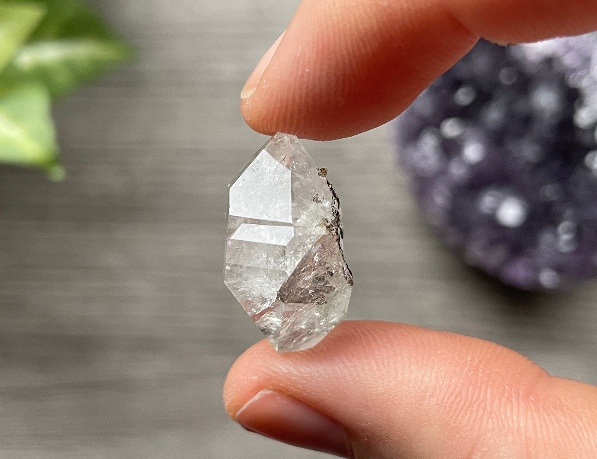 Herkimer Diamond Crystal with Anthraxolite Inclusions (M) 2