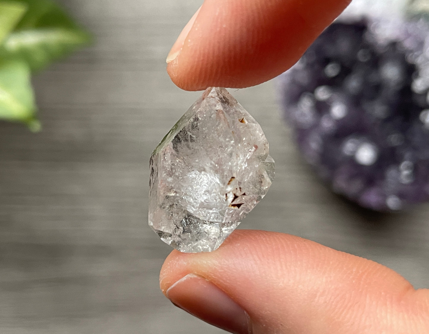 Herkimer Diamond Crystal with Anthraxolite Inclusions (M)