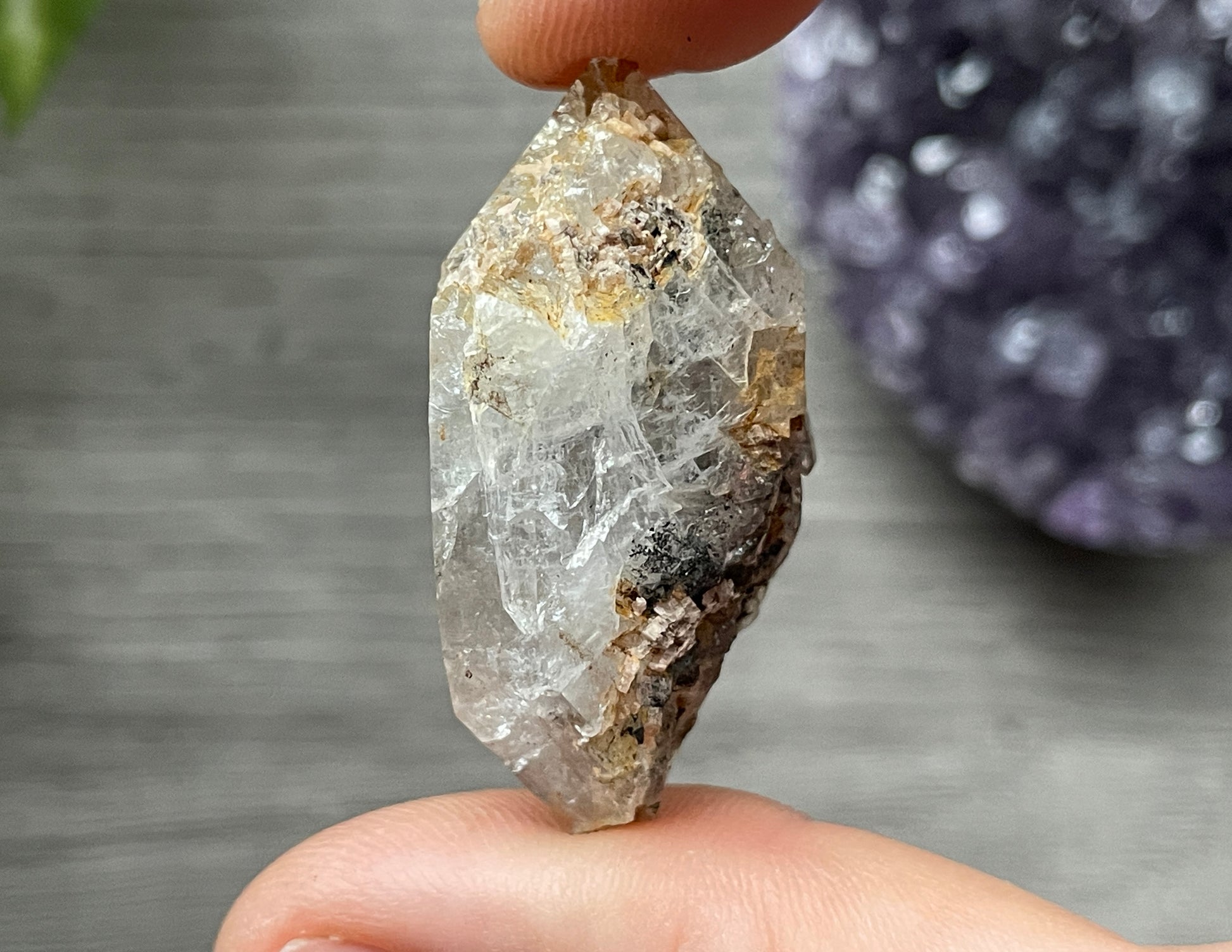 Herkimer Diamond Crystal with Anthraxolite & Mica Inclusions (#13) 3