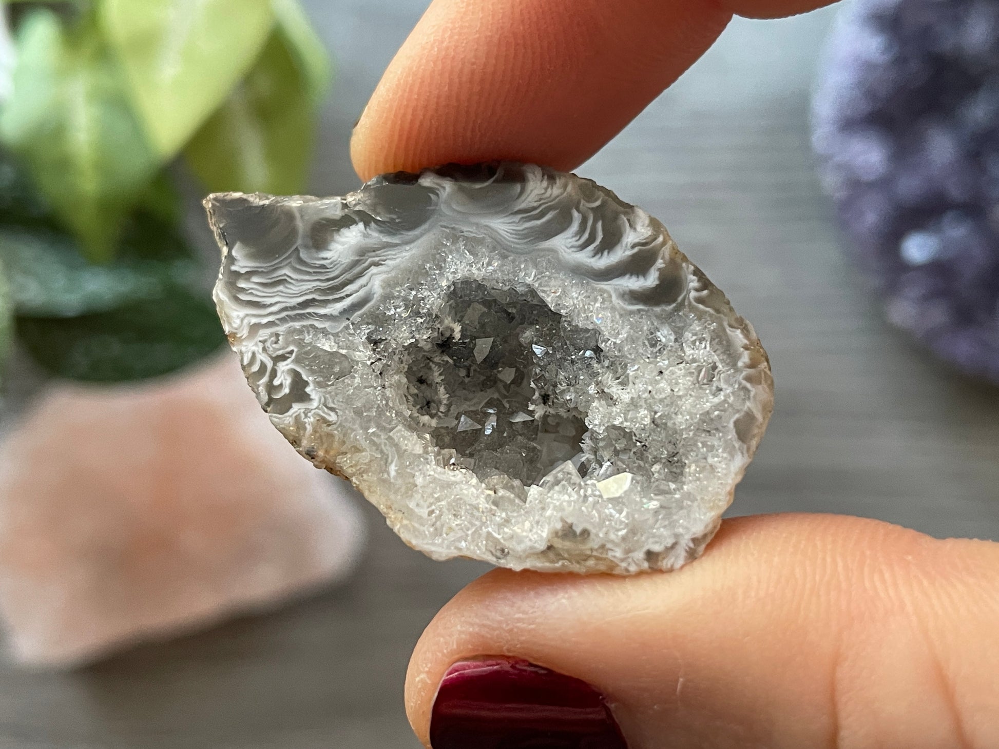 Natural Mini Oco Geode Crystal - Z top
