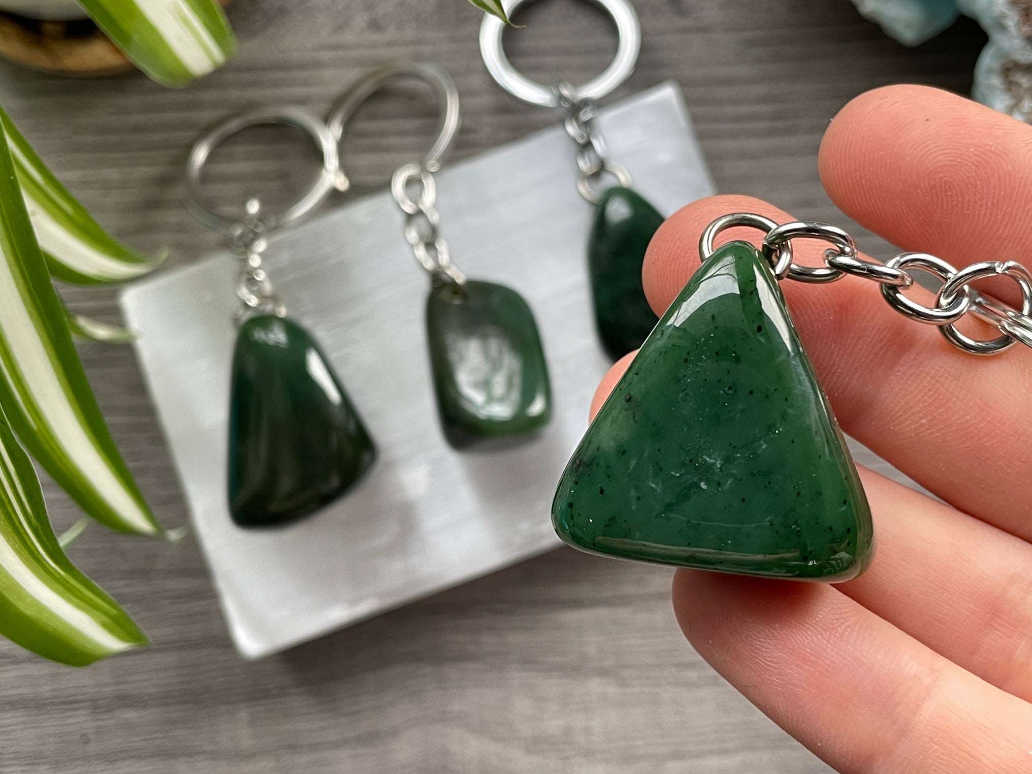 Keychain outlets Canadian jade