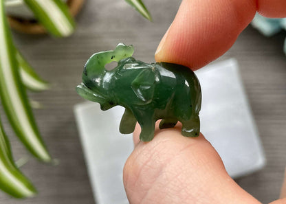 Genuine Canadian Jade Mini Elephant Crystal Carving, side 2