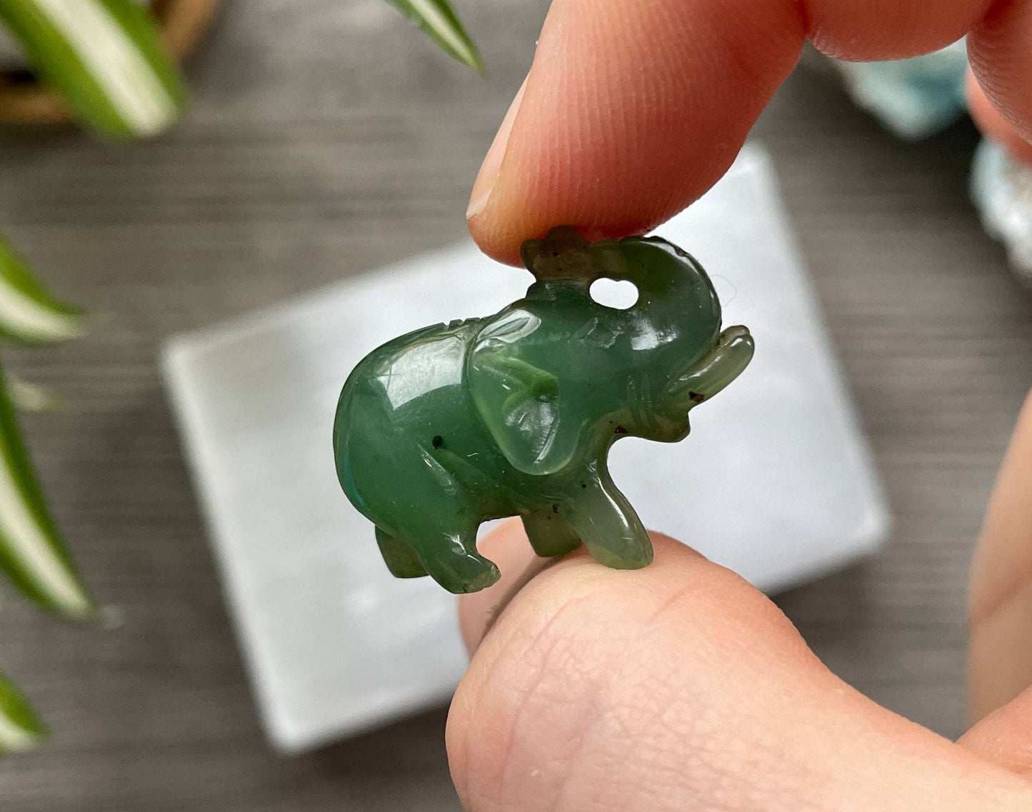 Genuine Canadian Jade Mini Elephant Crystal Carving, side 3
