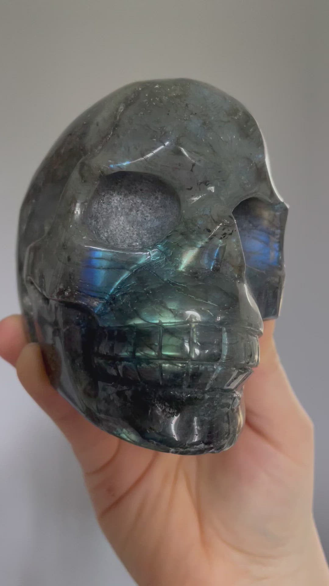 Labradorite Crystal Skull 1.15kg - The Wandering Fox Emporium, Your Metaphysical Store video