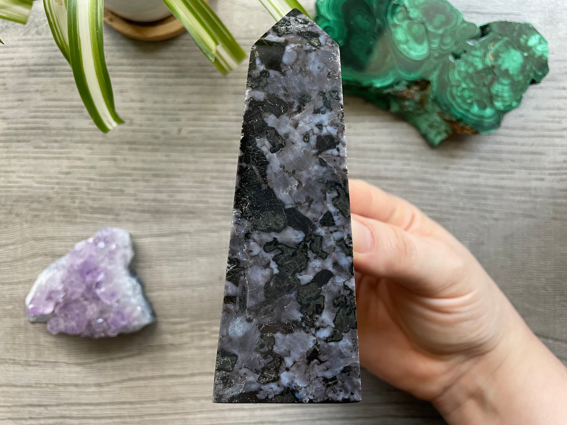 Mystic Merlinite (Indigo Gabbro) Crystal Obelisk (C) 