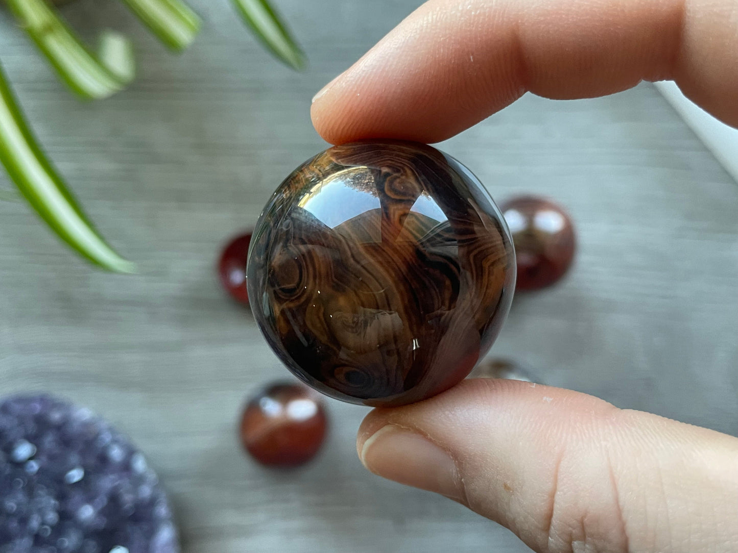 Sardonyx Mini Crystal Sphere with Stand (27-33mm) example