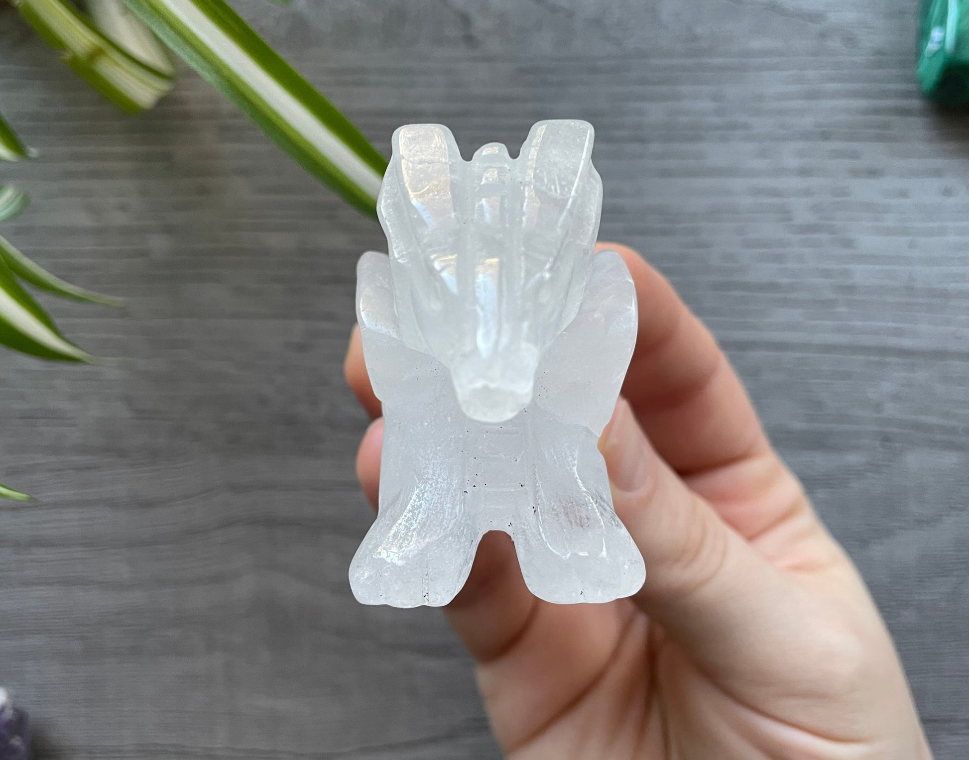 Quartz Dragon Crystal Carving front