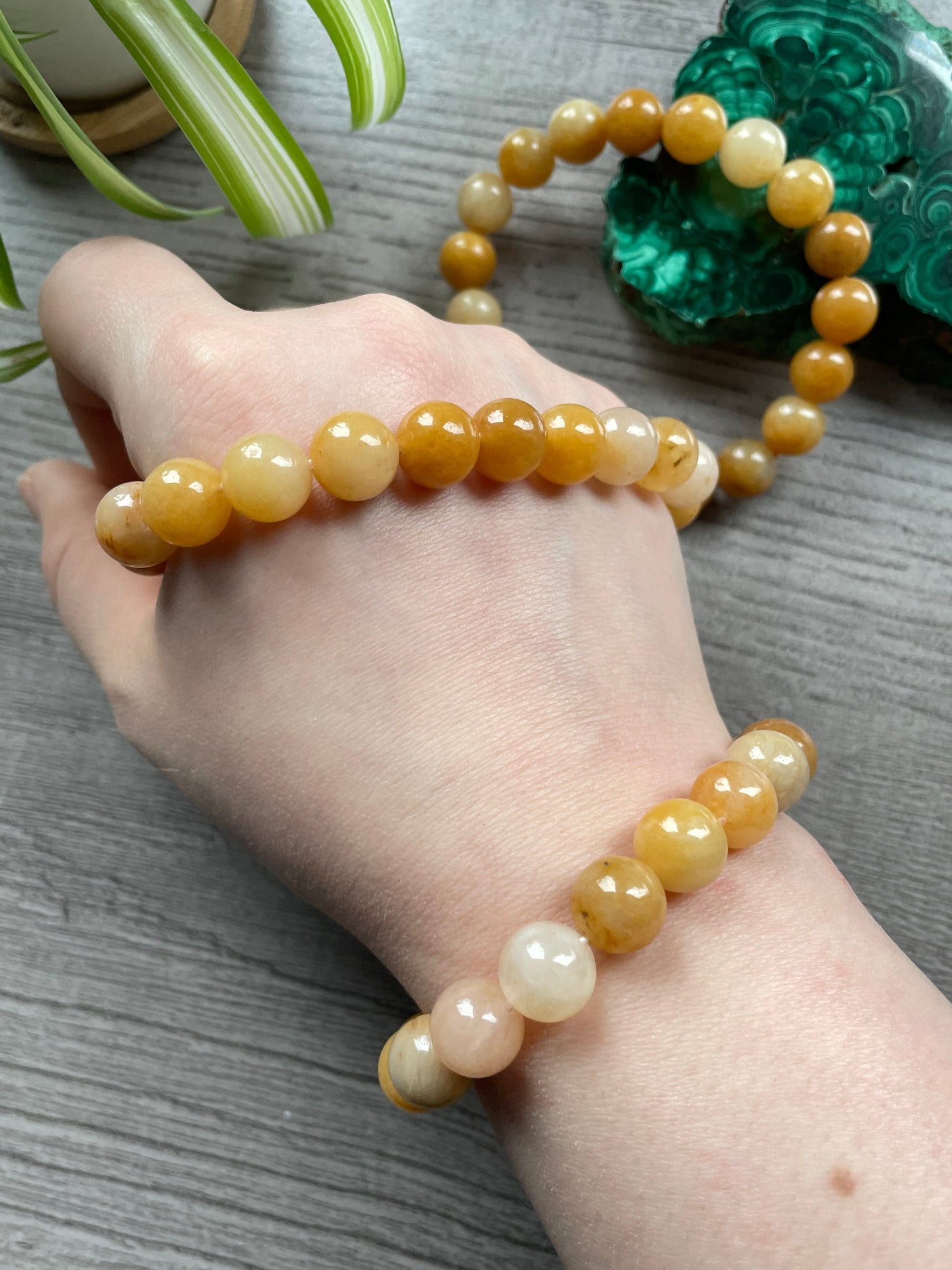 Yellow jade bead on sale bracelet