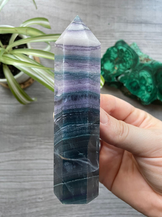 Silky Fluorite Small Crystal Tower 