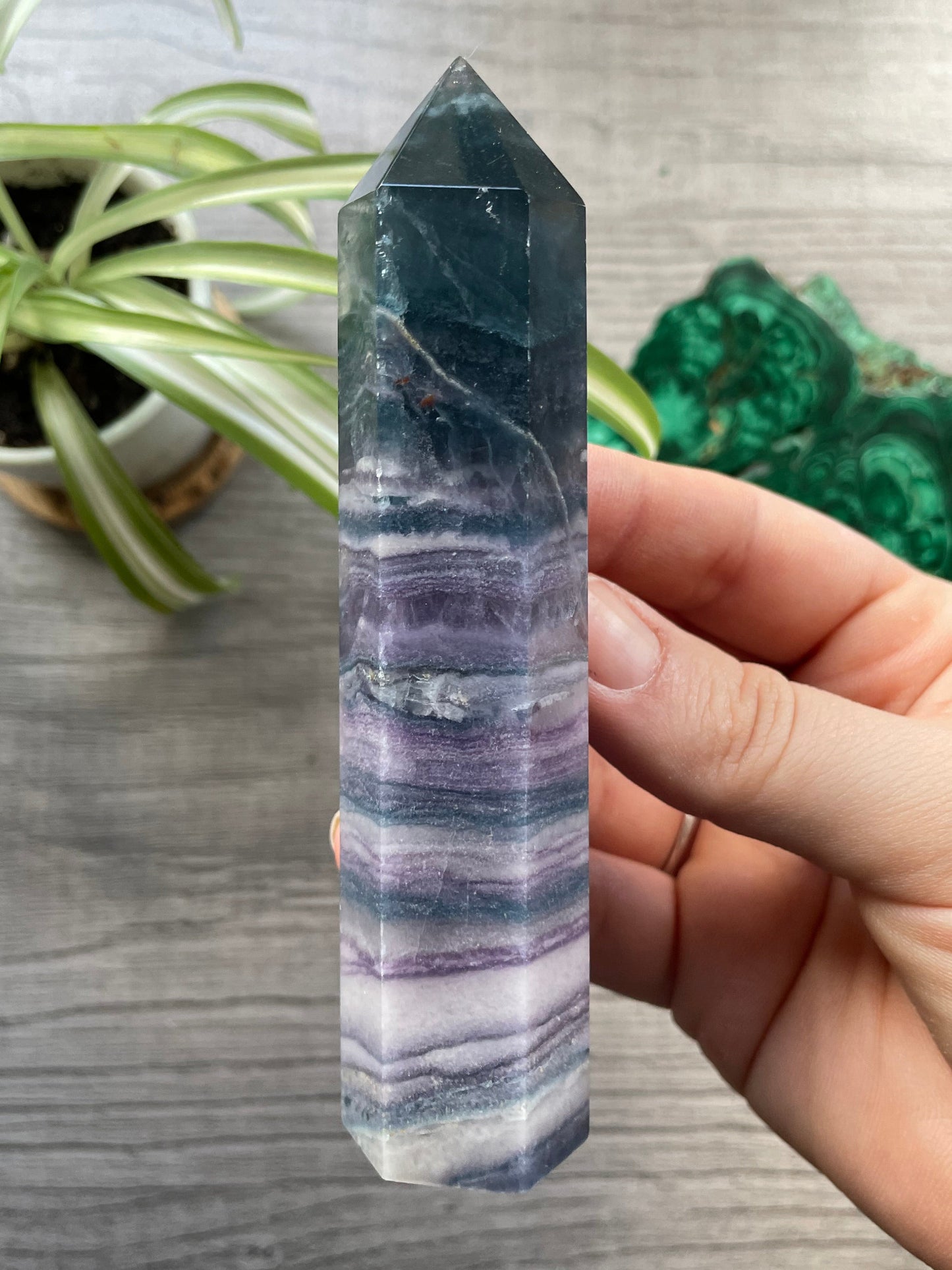 Silky Fluorite Small Crystal Tower