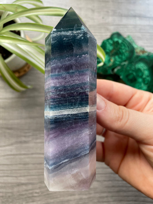 Silky Fluorite Small Crystal Tower