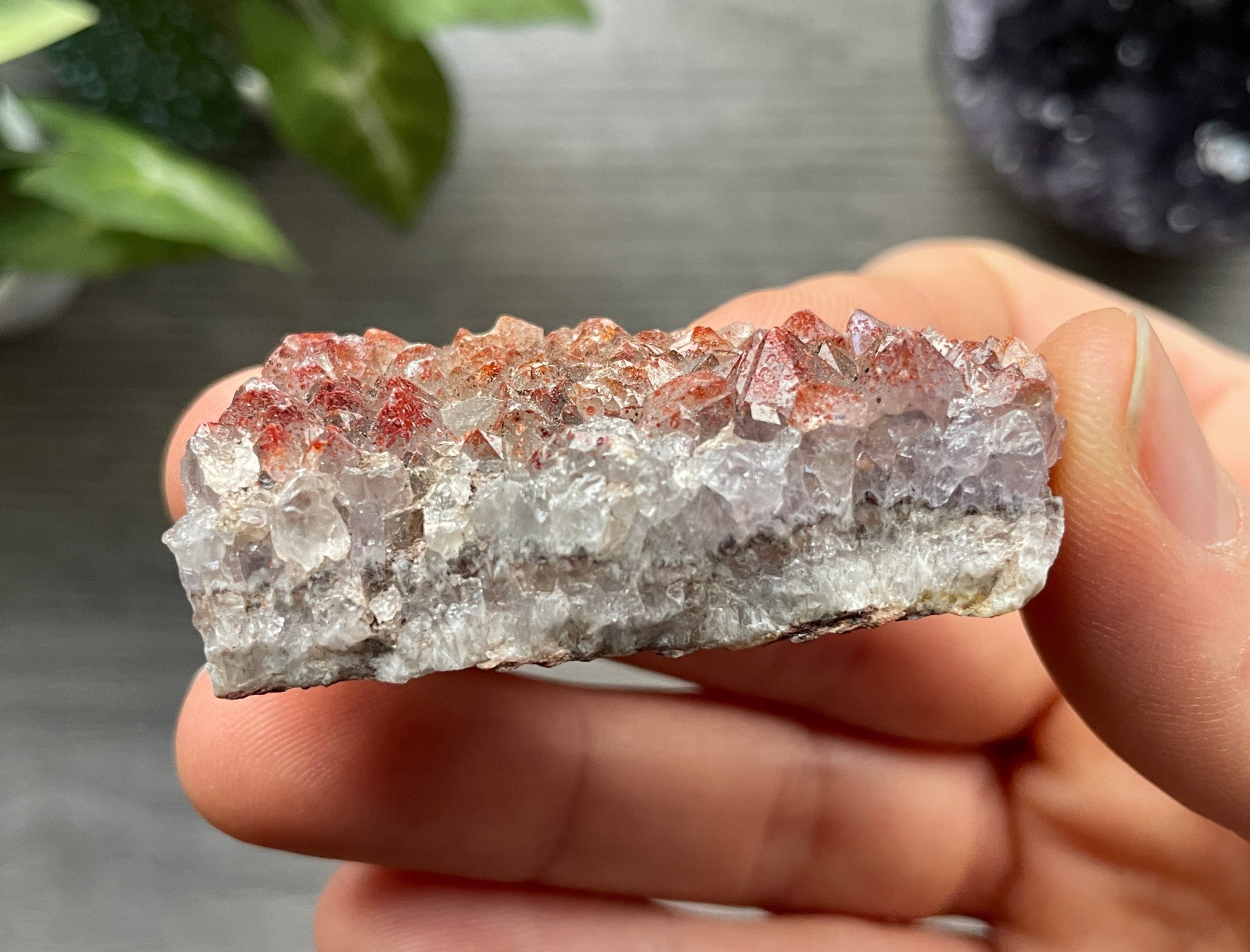 Thunder Bay Red Amethyst Crystal Cluster (S) side